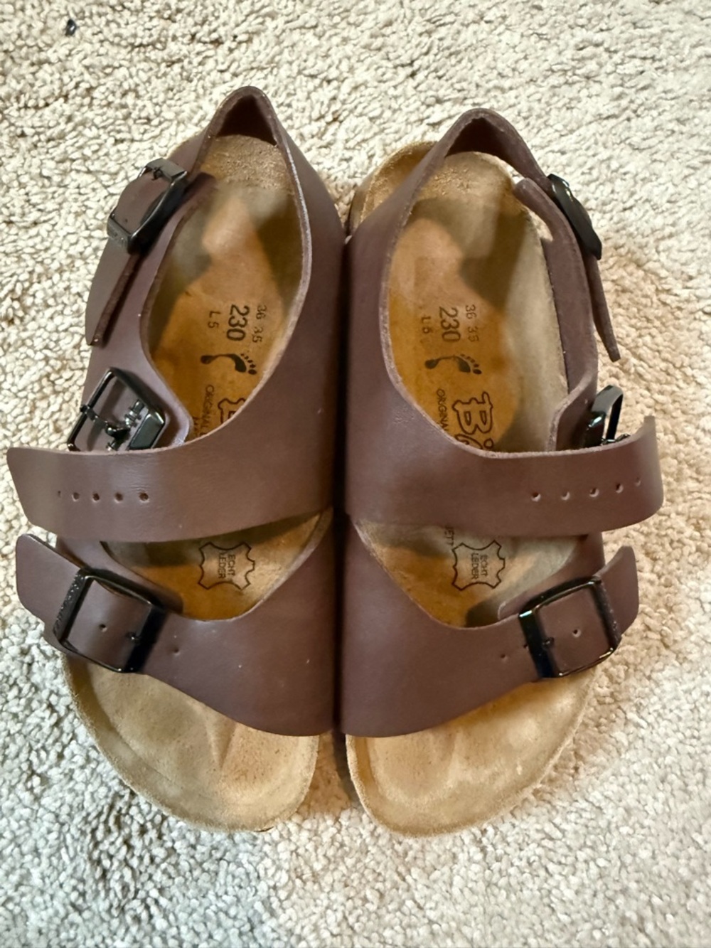 Birkenstock Brown Two-Strap Comfort Sandals
